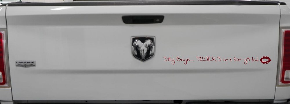 Trucks Are For Girls Car or Truck Window Decal Sticker (Purple Red)