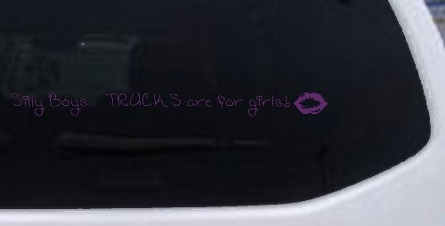 Trucks Are For Girls Car or Truck Window Decal Sticker (Violet)