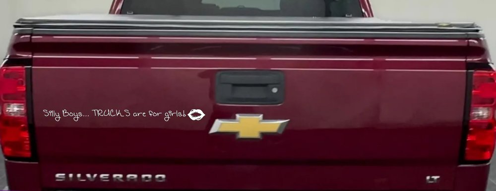 Trucks Are For Girls Car or Truck Window Decal Sticker (White)