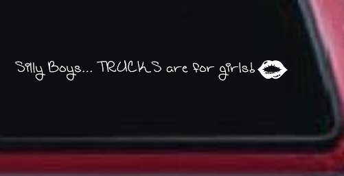 Trucks Are For Girls Car or Truck Window Decal Sticker
