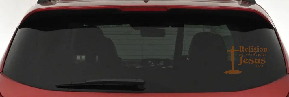 Religion Does Not Save People Jesus Does Christian Car or Truck Window Decal Sticker