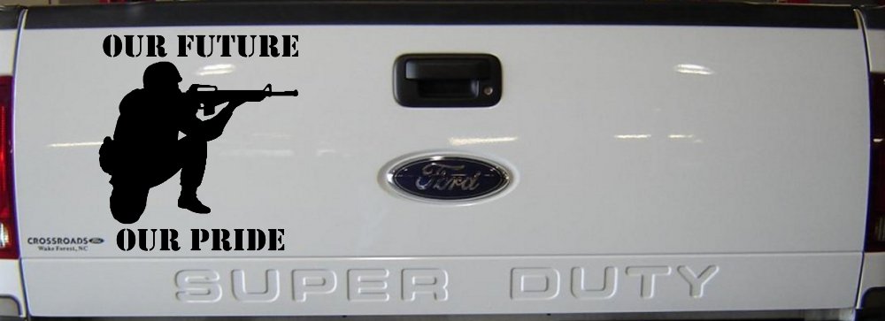 Our Future Our Pride Military Car or Truck Window Vinyl Decal Sticker (Black)