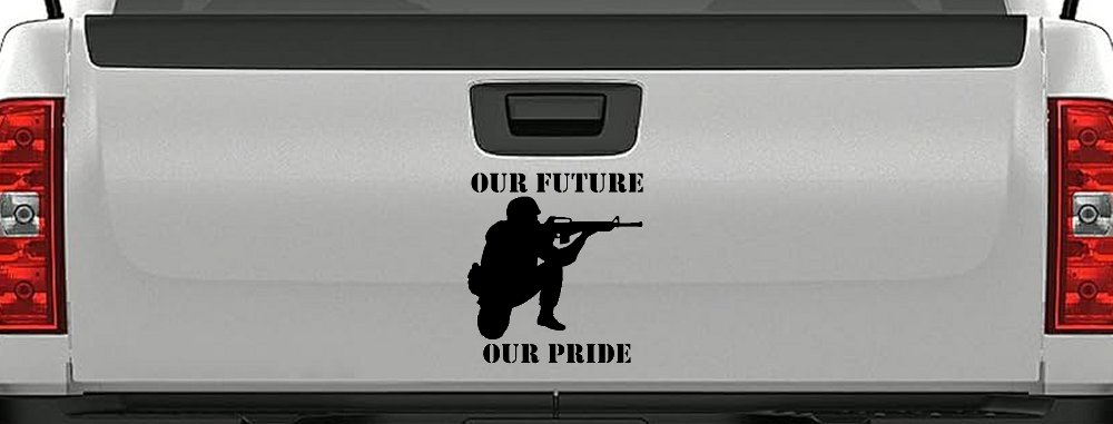Our Future Our Pride Military Car or Truck Window Decal Sticker (Black)