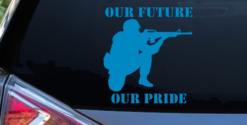 Our Future Our Pride Military Car or Truck Window Decal Sticker (Blue)