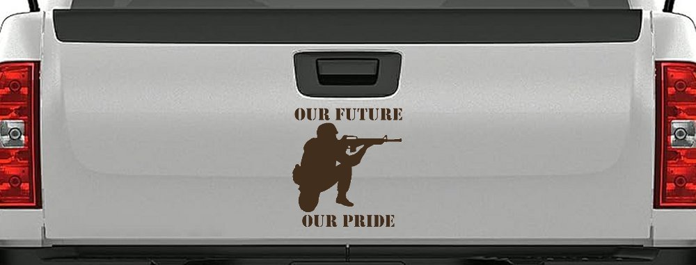 Our Future Our Pride Military Car or Truck Window Decal Sticker (Brown)
