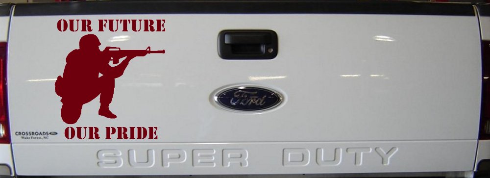 Our Future Our Pride Military Car or Truck Window Decal Sticker (Burgundy)