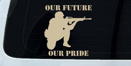 Our Future Our Pride Military Car or Truck Window Decal Sticker (Desert Sand)