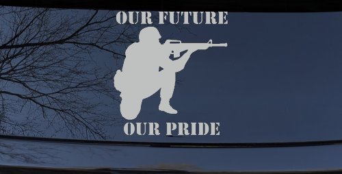 Our Future Our Pride Military Car or Truck Window Decal Sticker (Light Gray)