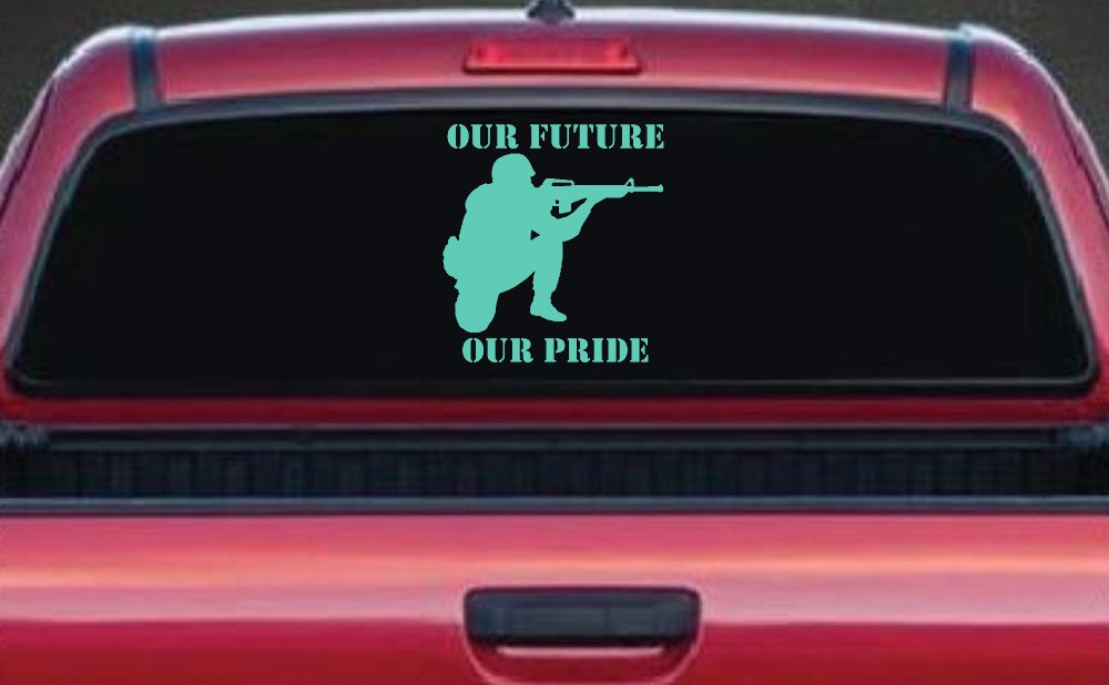 Our Future Our Pride Military Car or Truck Window Decal Sticker (Mint)