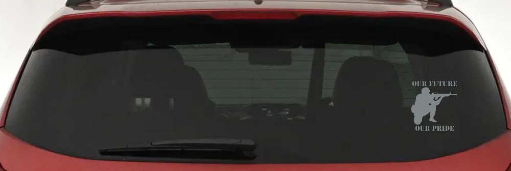 Our Future Our Pride Military Car or Truck Window Vinyl Decal Sticker (Telegrey)