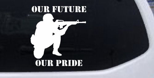 Our Future Our Pride Military Car or Truck Window Decal Sticker (White)