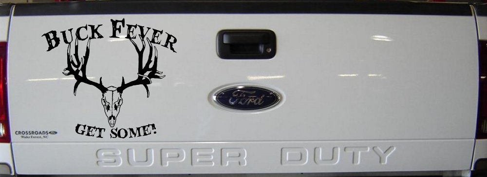 Buck Fever Get Some Hunting Car or Truck Window Vinyl Decal Sticker (Black)