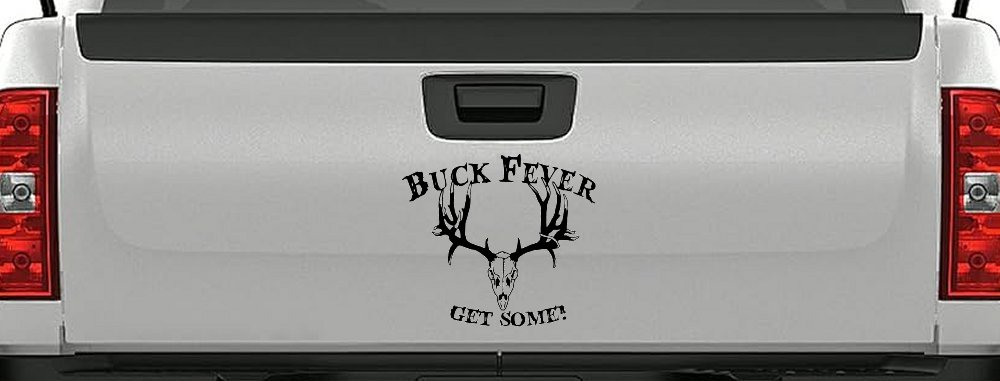 Buck Fever Get Some Hunting Car or Truck Window Decal Sticker (Black)