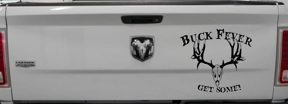 Buck Fever Get Some Hunting Car or Truck Window Decal Sticker (Black)