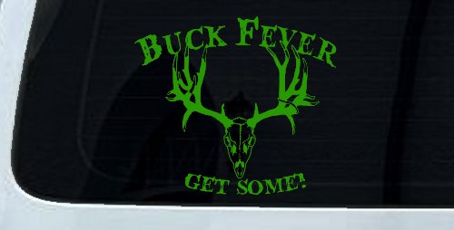 Buck Fever Get Some Hunting Car or Truck Window Decal Sticker (Lime)
