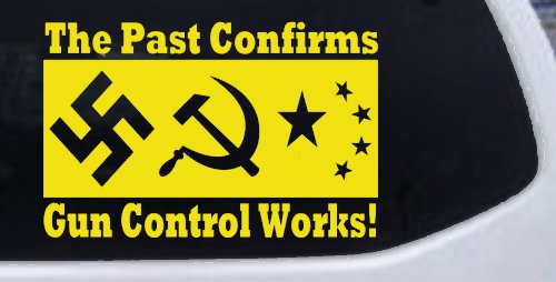 Gun Control Works Anti Gun Control 2nd Amendment Car or Truck Window Decal Sticker (Yellow)