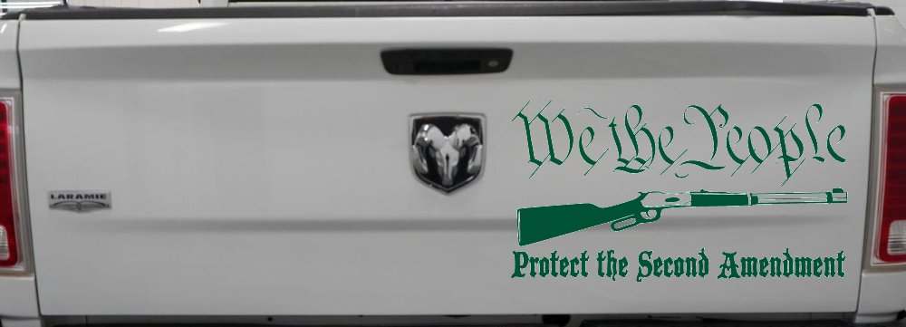 We The People Protect The Second Amendment Anti Gun Control Hunting Car or Truck Window Decal Sticker (Dark Green)