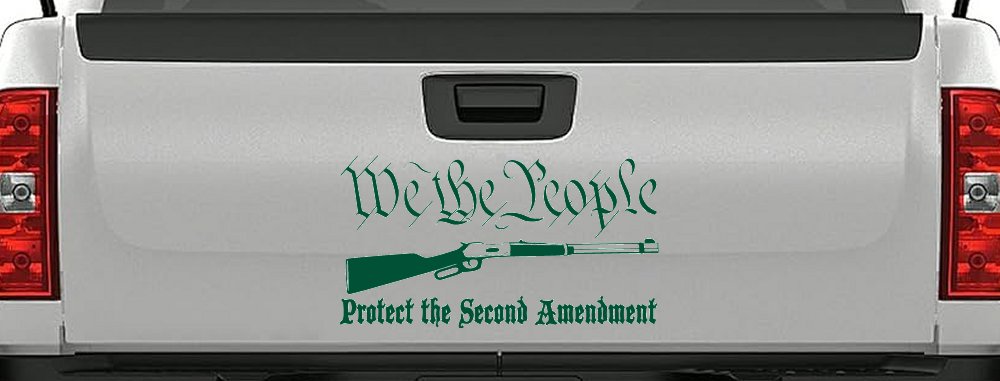 We The People Protect The Second Amendment Anti Gun Control Hunting Car or Truck Window Decal Sticker (Dark Green)