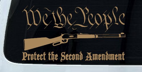 We The People Protect The Second Amendment Anti Gun Control Hunting Car or Truck Window Vinyl Decal Sticker (Light Brown)