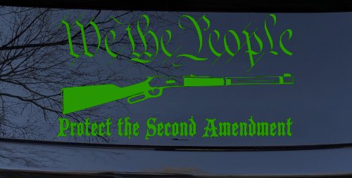 We The People Protect The Second Amendment Anti Gun Control Hunting Car or Truck Window Vinyl Decal Sticker (Lime)