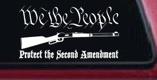We The People Protect The Second Amendment Anti Gun Control Hunting Car or Truck Window Decal Sticker (White)