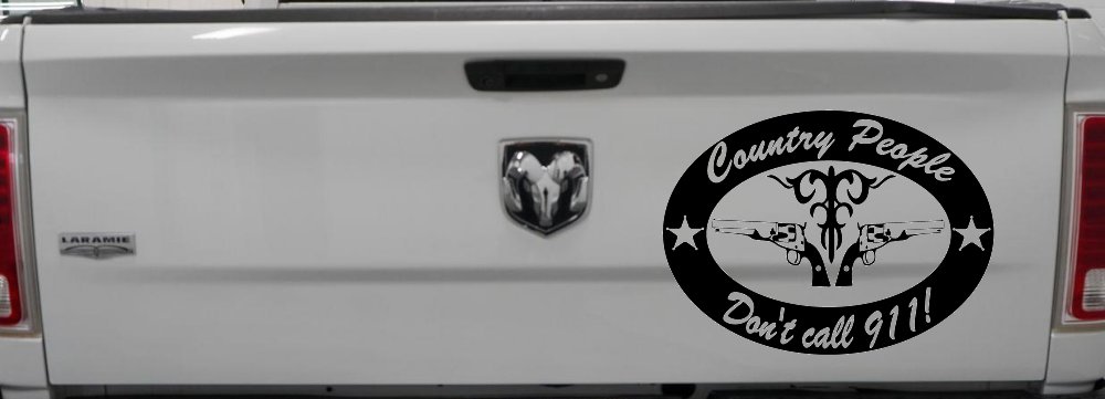 Country People Dont Call 911 Car or Truck Window Decal Sticker