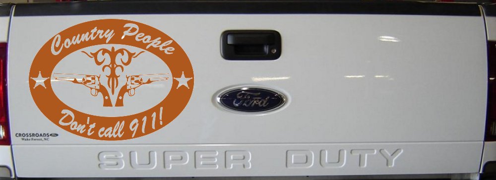 Country People Dont Call 911 Car or Truck Window Decal Sticker