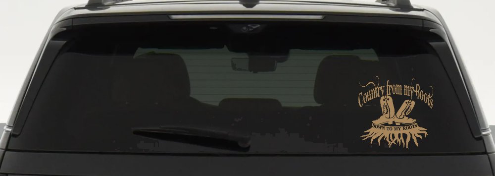 Country From My Boots To My Roots Car or Truck Window Decal Sticker