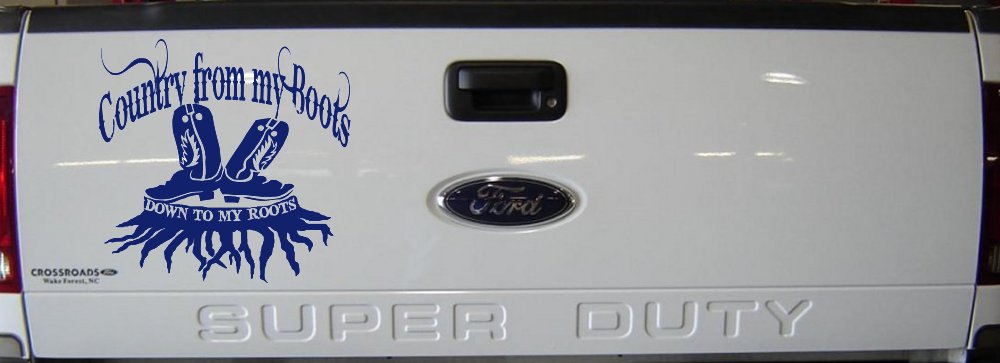 Country From My Boots To My Roots Car or Truck Window Decal Sticker (Navy)