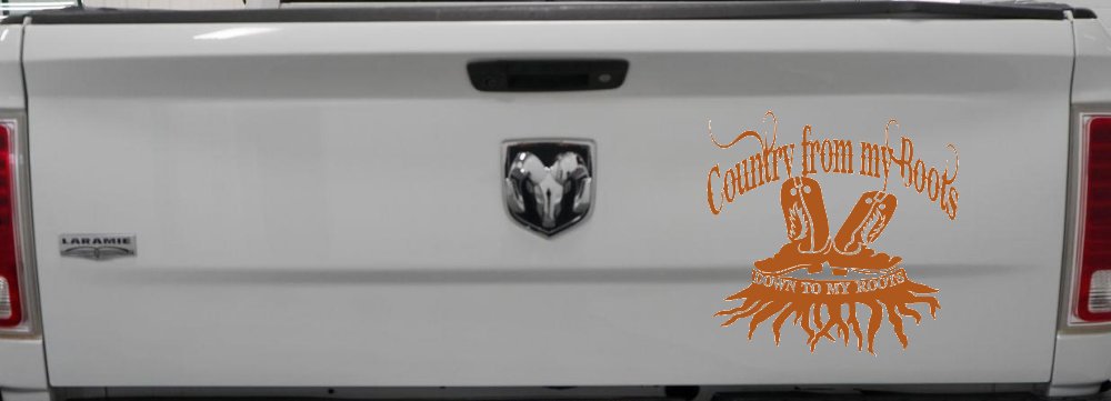 Country From My Boots To My Roots Car or Truck Window Vinyl Decal Sticker (Nut Brown)
