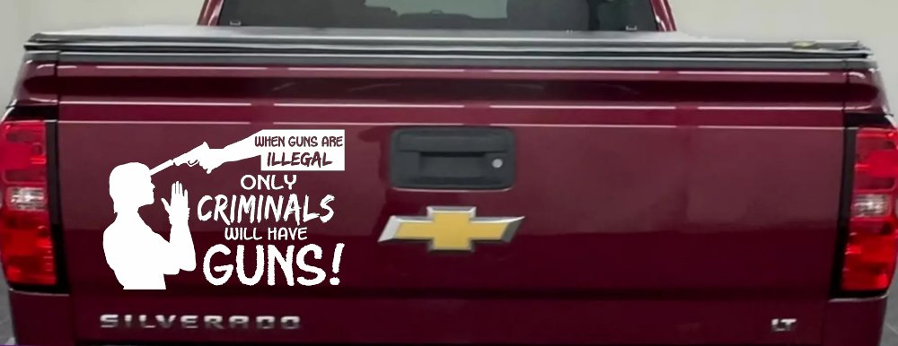 If Guns Are Illegal Only Criminals Will Have Guns Car or Truck Window Vinyl Decal Sticker (White)