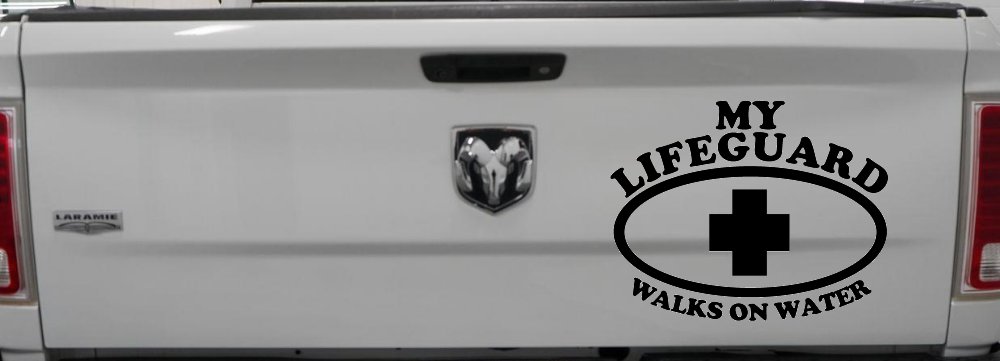 My Lifeguard Walks On Water Christian Car or Truck Window Decal Sticker