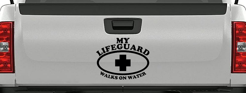 My Lifeguard Walks On Water Christian Car or Truck Window Vinyl Decal Sticker (Black)