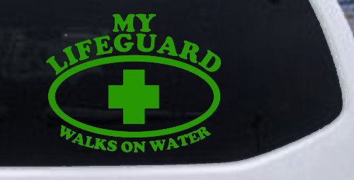 My Lifeguard Walks On Water Christian Car or Truck Window Decal Sticker