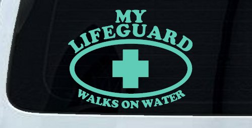 My Lifeguard Walks On Water Christian Car or Truck Window Decal Sticker (Mint)