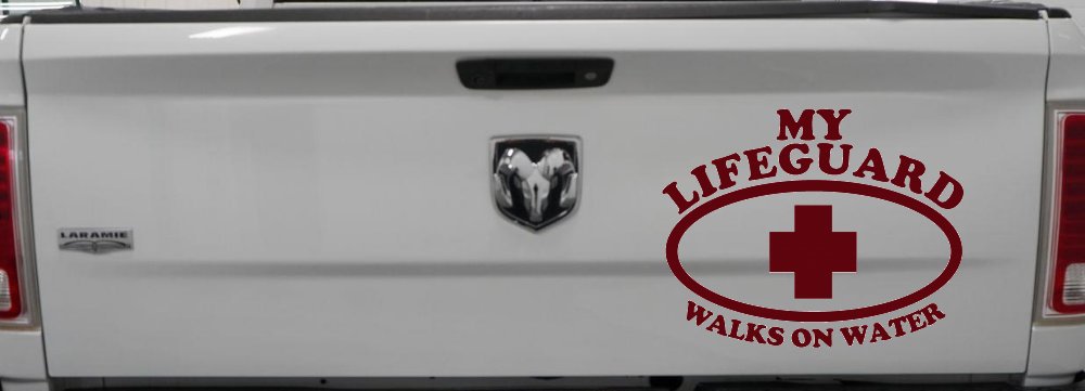 My Lifeguard Walks On Water Christian Car or Truck Window Decal Sticker