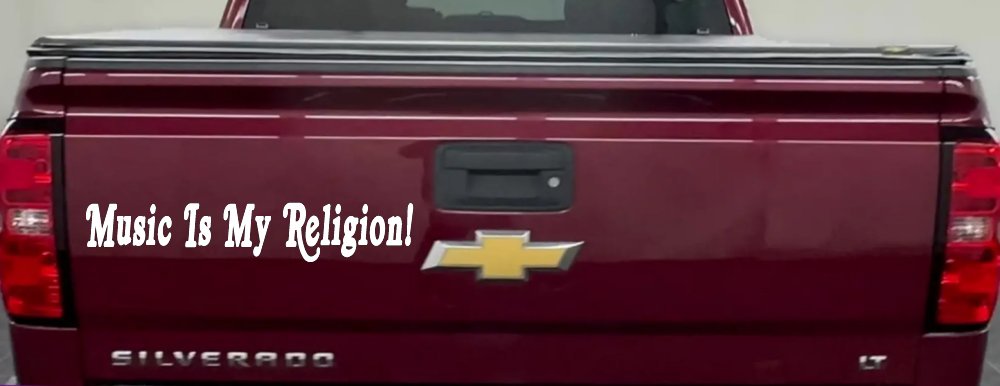 Music Is My Religion Car or Truck Window Decal Sticker