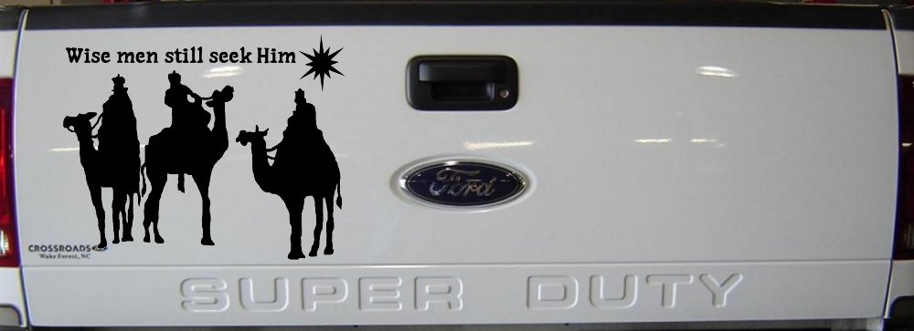 Jesus Wise Men Still Seek Him Christian Car or Truck Window Decal Sticker (Black)