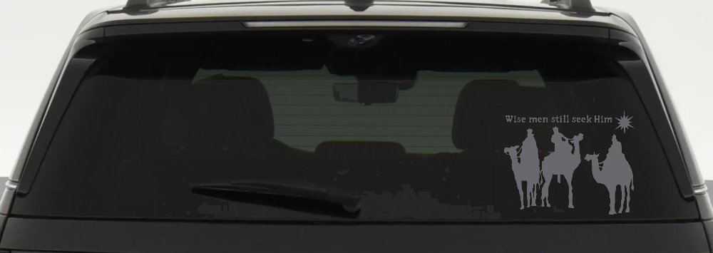 Jesus Wise Men Still Seek Him Christian Car or Truck Window Decal Sticker (Silver)