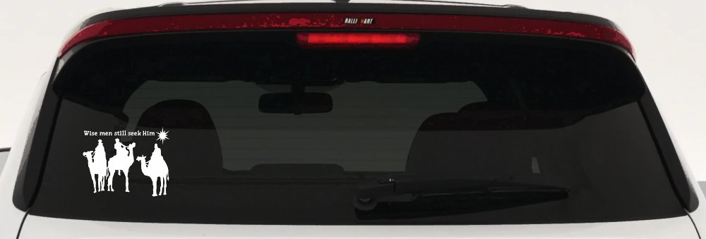 Jesus Wise Men Still Seek Him Christian Car or Truck Window Decal Sticker (White)