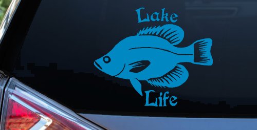Lake Life Crappie Fishing Car or Truck Window Decal Sticker (Blue)