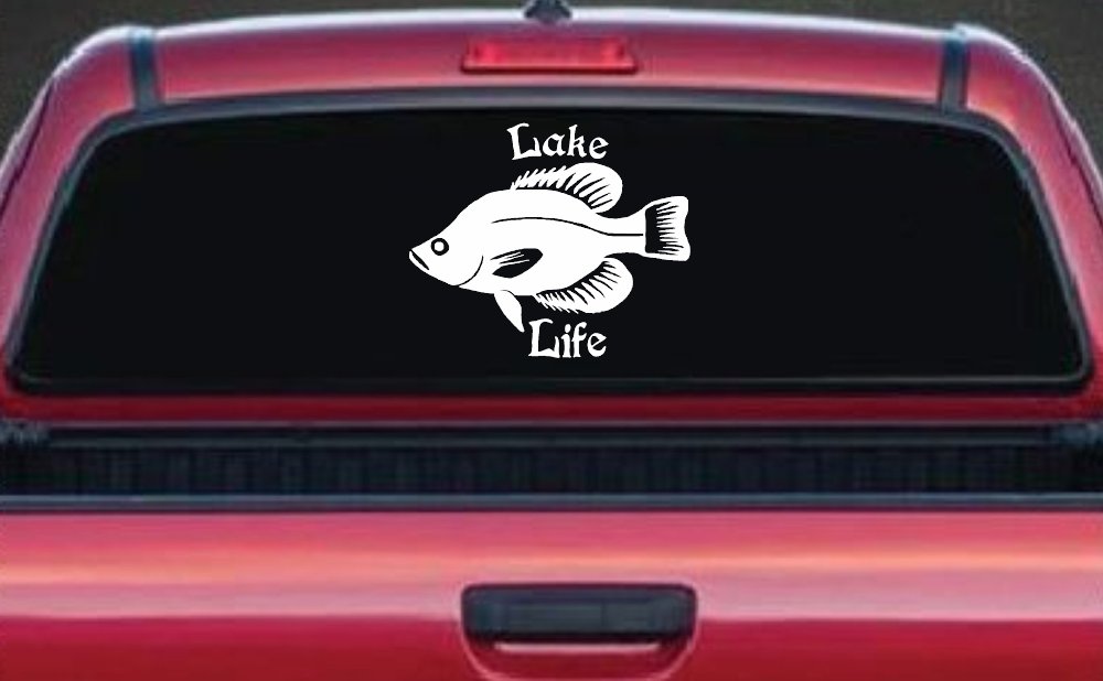 Lake Life Crappie Fishing Car or Truck Window Decal Sticker