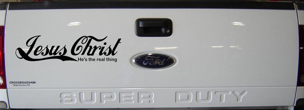 Jesus Christ He Is The Real Thing Christian Car or Truck Window Vinyl Decal Sticker (Black)