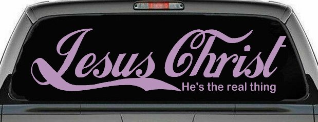 Jesus Christ He Is The Real Thing Christian Car or Truck Window Vinyl Decal Sticker (Lilac)