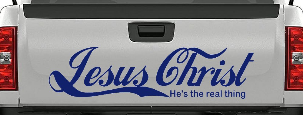 Jesus Christ He Is The Real Thing Christian Car or Truck Window Decal Sticker (Navy)