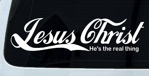 Jesus Christ He Is The Real Thing Christian Car or Truck Window Decal Sticker (White)