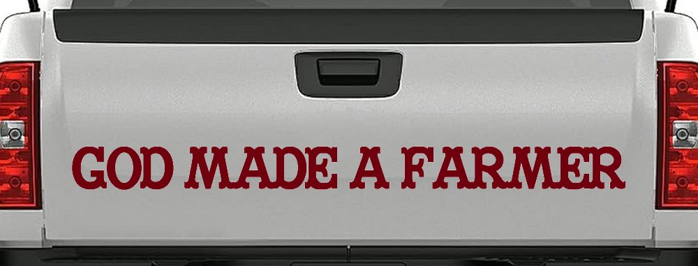 God Made A Farmer Country Farm Ranch Car or Truck Window Vinyl Decal Sticker (Burgundy)