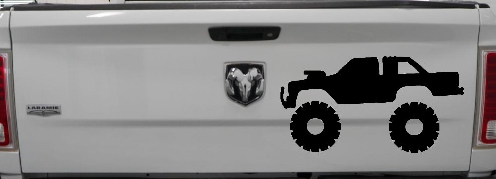 Monster Truck Off Road Car or Truck Window Decal Sticker (Black)