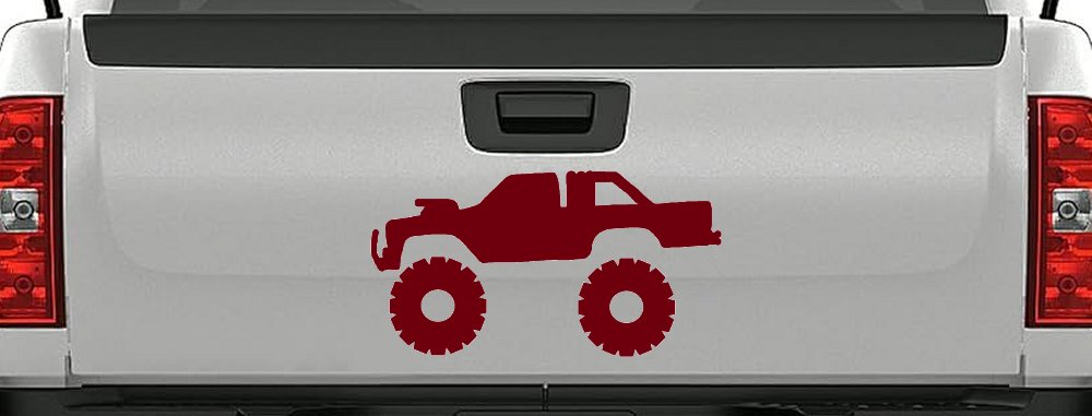 Monster Truck Off Road Car or Truck Window Vinyl Decal Sticker (Burgundy)