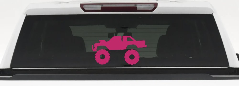 Monster Truck Off Road Car or Truck Window Decal Sticker (Hot Pink)